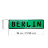 Short German Fun License Plate with Text "BERLIN" (green)