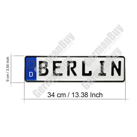 Short German Fun License Plate with Text "BERLIN" from Germany