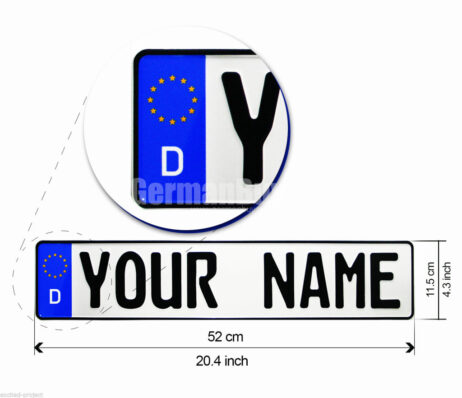 Original German License Plate - Customized With YOUR NAME / TEXT - Exclusive