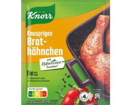 Knorr Fix Crispy Roast Chicken Seasoning Mix packet, 28g (0.99 oz), featuring a deliciously crispy roast chicken.