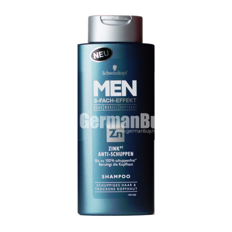 Schwarzkopf Men Zn Zinc PT (Zinc Pyrithione) Anti-Dandruff Triple Power Hair Shampoo, from Germany