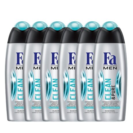 6x Fa MEN Clean & Pure Mild Cleansing Shower Gel & Shampoo