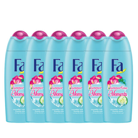 6x Fa Summertime Moments Shower Gel Cucumber Water Freesia