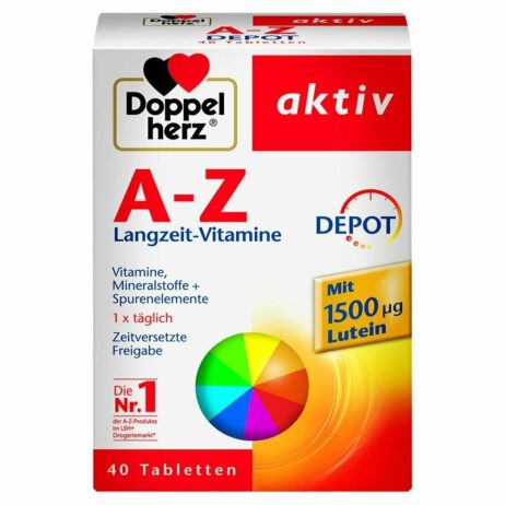 DOPPELHERZ A-Z Multivitamin Depot Supplements with Vitamins Minerals & Trace Elements 40 Tbl