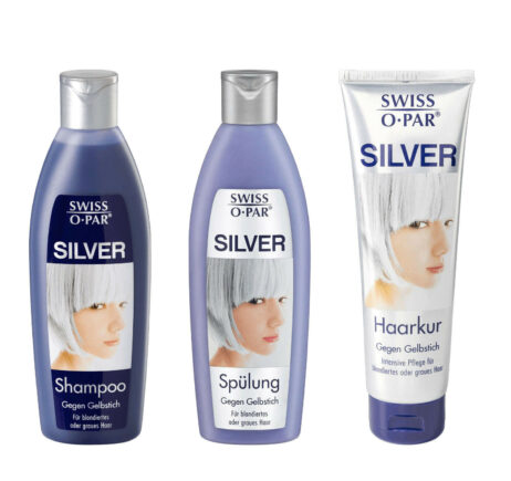 Swiss-o-Par Silver Shampoo Conditioner Treatment against yellowness Set Kit