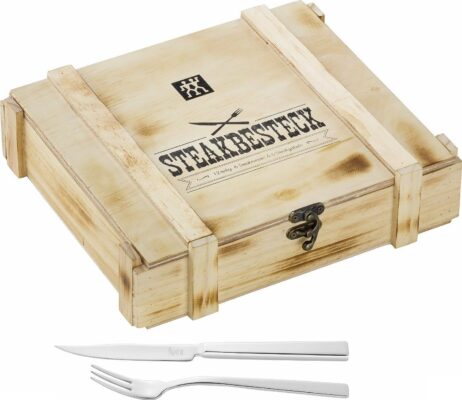 ZWILLING Specials Steak Fork & Knifes Set In Wooden Box