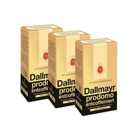 Dallmayr Prodomo decaffeinated Coffee German Ground Coffee 3 x 500g / 17.6 oz. = total of 1500g / 52.9 oz.