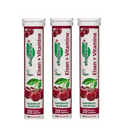 altapharma Iron and vitamins Effervescent Tablets with sour cherry flavor from Germany