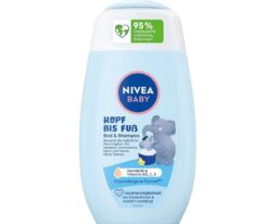 NIVEA BABY Head-to-Toe Bath & Shampoo for gentle, tear-free cleansing and nourishment of a baby’s delicate skin and hair.