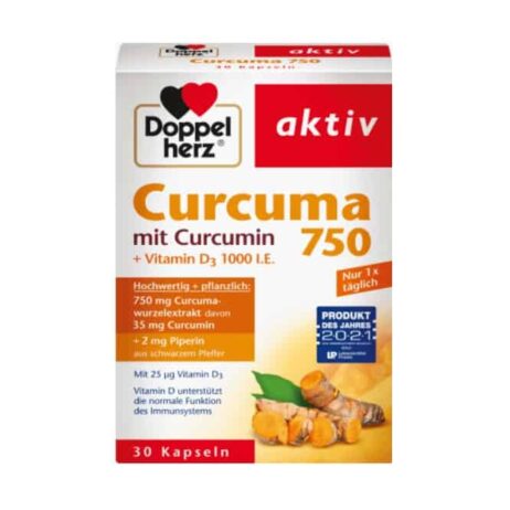 Doppelherz Curcuma 750 with Curcumin + Vitamin D3