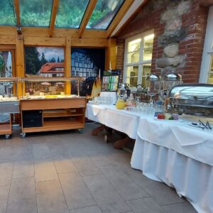 typical German breakfast buffet