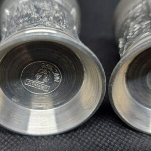 German 95 Zinn SKS Design Cup Pewter Tankard set of 2 _d