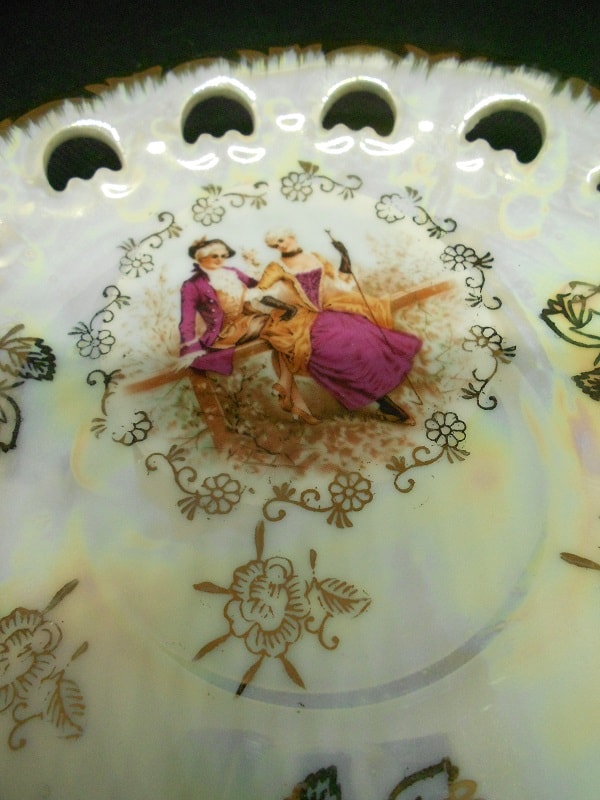 KMW ELLis LD. 1888 Very Nice Cup Saucer Courting Couple in Rococo Style _15
