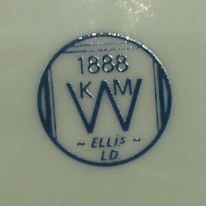 KMW ELLis LD. 1888 Very Nice Cup Saucer Courting Couple in Rococo Style _2