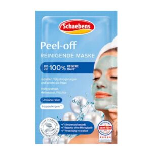 Schaebens Peel-Off Face Mask tube with thermal water and pearl extract for pore cleansing and skin revitalization
